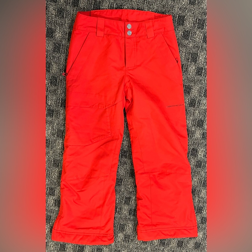 Obermeyer boys snow ski pant, size M (10 - 12) in red
